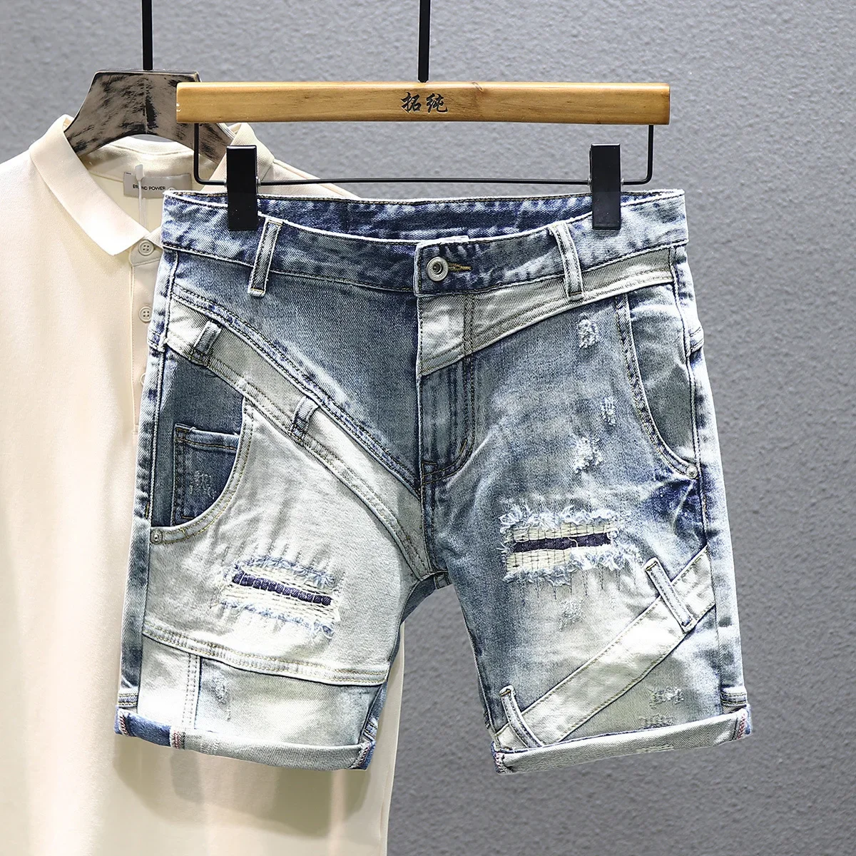 Mode Sommer Luxus Vintage Y2k Herren Jeans Designer gewaschen Distressed zerrissen Vintage klassischen blauen Freund Denim Shorts männlich