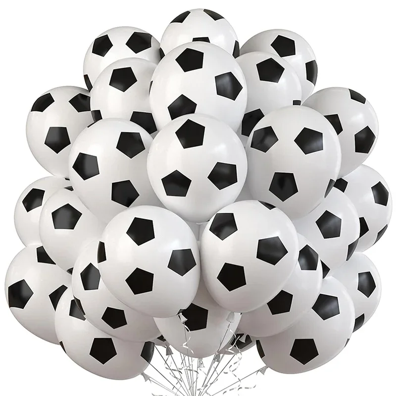 12/20 Stück 12-Zoll-Fußballballons – Latex-Dekor für Geburtstagsfeiern, Fußballpark-/Spielveranstaltungen – Sport-Themenballons für Ea Image