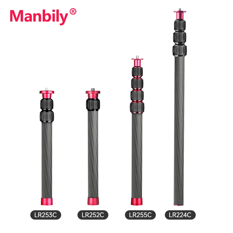 Manbily 1/4 Schraubstativ-Verlängerungsstange aus Kohlefaser, Halterung, Stabilisator, Selfie-Stick für Stative, Gopro 13, Insta360, Osmo Action Image