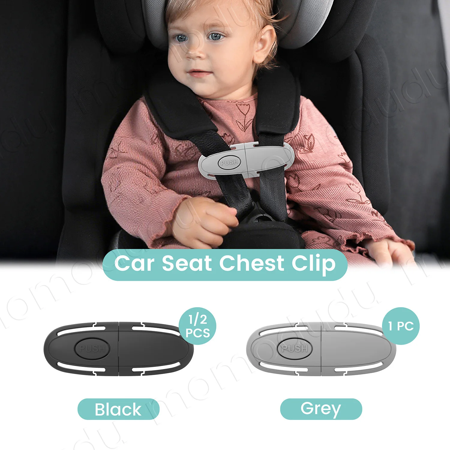 Universeller Sitz-Brustgurt-Clip – Anti-Escape-Sicherheitsschnallenschloss für Babys und Kindersitze, verstellbarer Schutz für Kinderwagen und Autositze Image