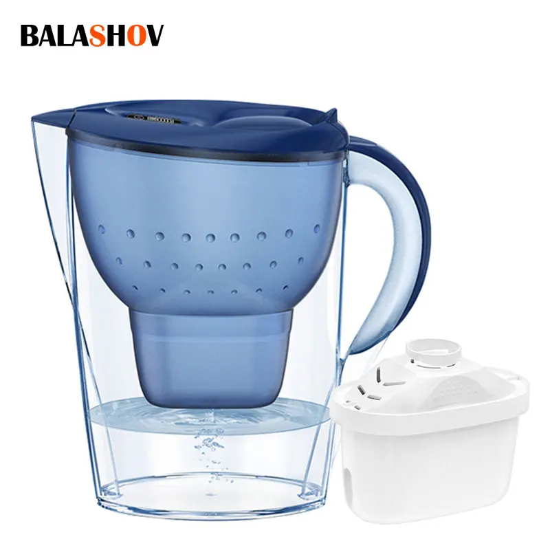 Haushaltsfilterkessel mit 3 Filtergeräten, alkalischer Aktivkohle-Wasserreiniger und Timer, sauberes, ungiftiges Filterwate, 3,5 l Image