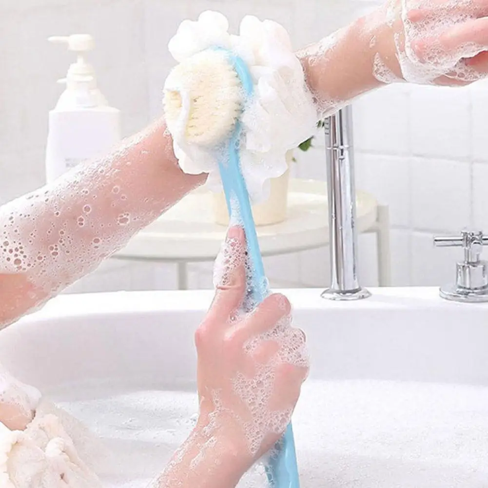 2-in-1 Weiche Rückenbürste Bad Sanfte Peeling Körperbürste Bad Dusche Schwamm Schrubbbürste Badezimmer Dusche Reinigungswerkzeug
