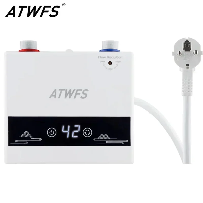 Durchlauferhitzer, 220 V, 4600 W, tragbare elektrische Heizungen für Badezimmer, Küche, Warmwasser, Dusche und Heizung in der Küche zu Hause Image