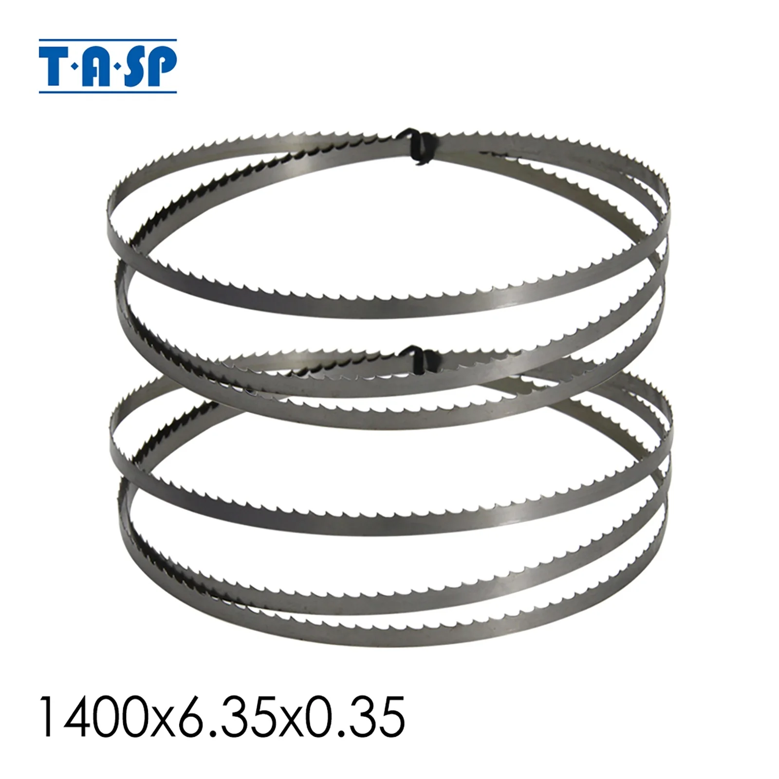 TASP 2 Stück 1400 mm Bandsägeblatt 1400 x 6,35 x 0,35 mm Holzbearbeitungs-Bandsägewerkzeuge für 8 Zoll Draper Scheppach Einhell TH-SB200 TPI 6 10 15 Image
