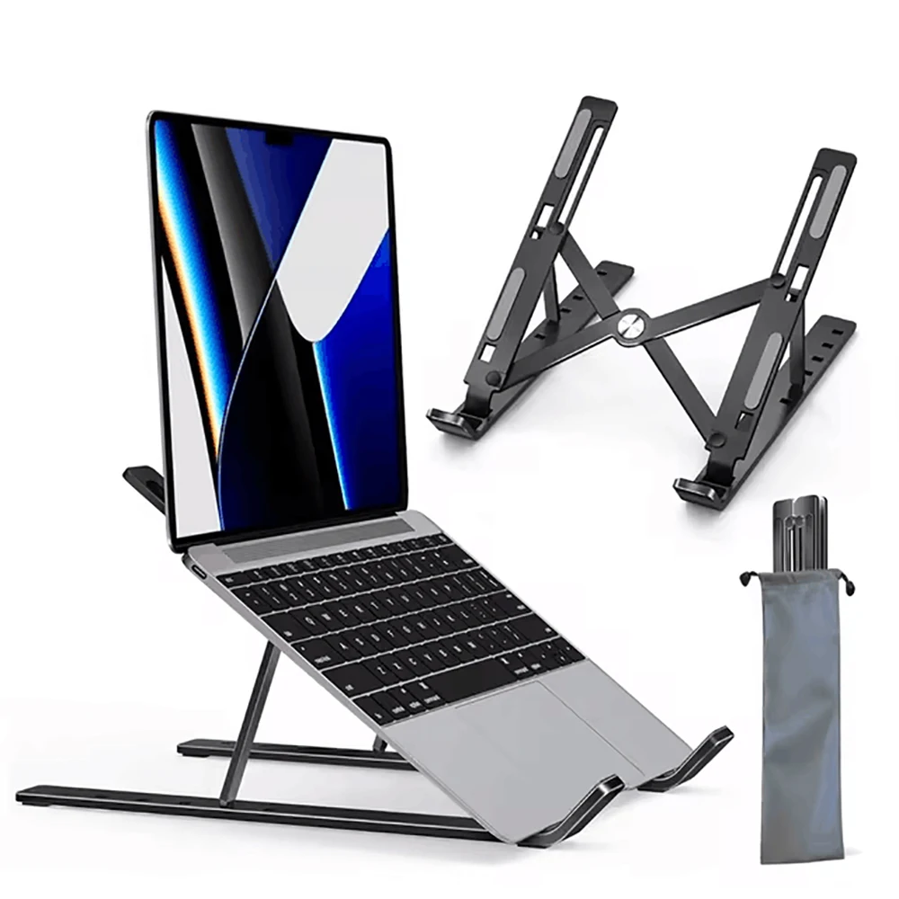 Einstellbare Laptop Halter Tragbare Faltbare Computer Monitor Halter Notebook Ständer Für Macbook Air iPad Tablets Basis Zubehör Image