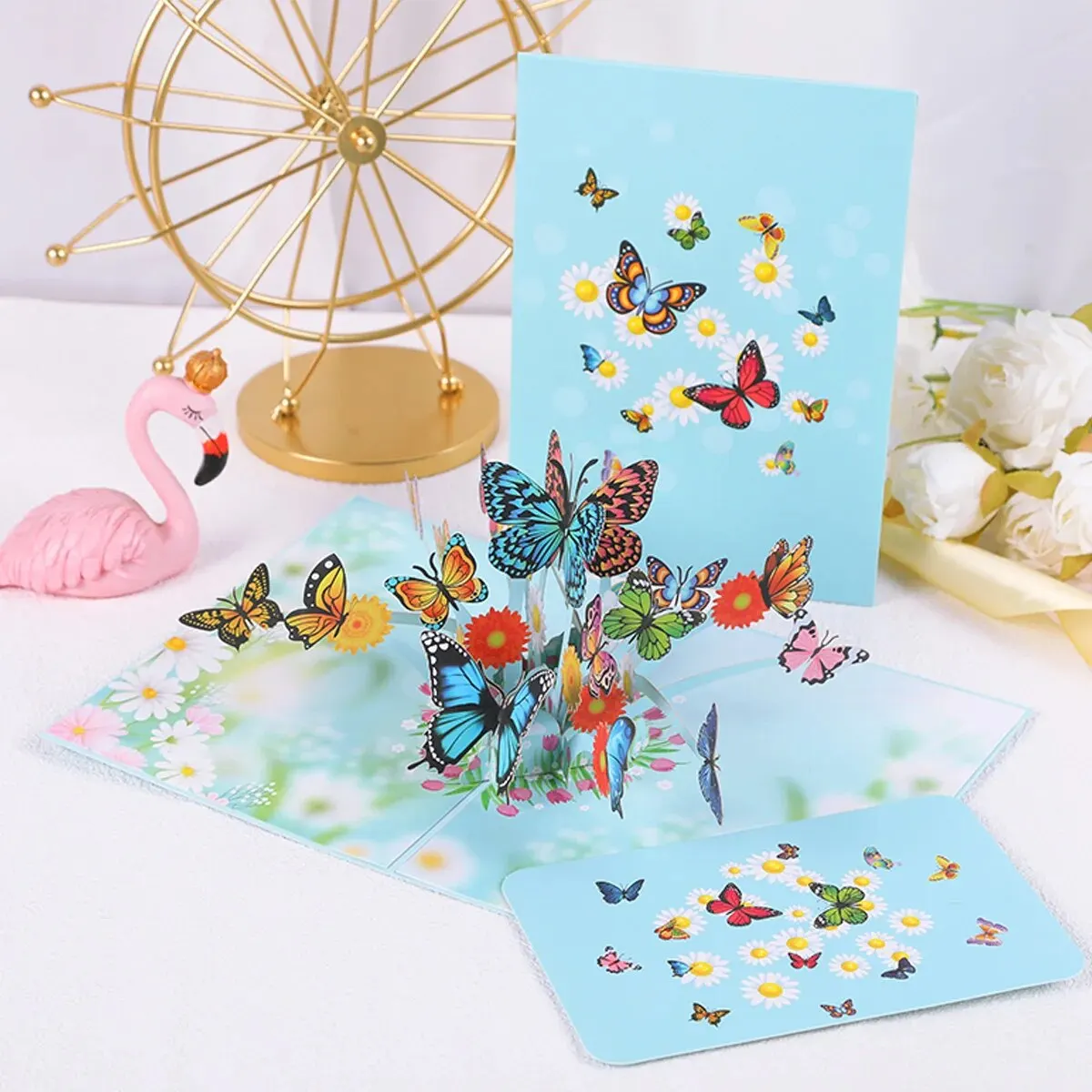 1 Stück 3D-Schmetterlings-Pop-up-Karte, Valentinstag, Mutter, Jahrestag, Hochzeitseinladung, Gruß, Geburtstagsgeschenk, Danke Image