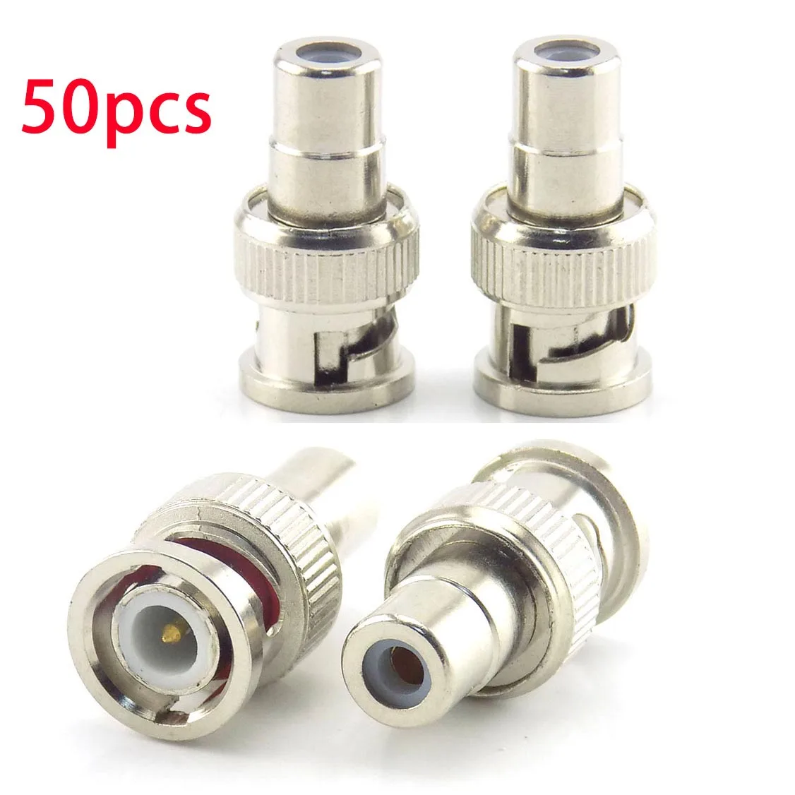 50 stücke BNC männlichen ZU RCA weibliche Stecker COAX Adapter Stecker Adapter F/M Paar für CCTV Video Kamera sicherheit System L19 Image