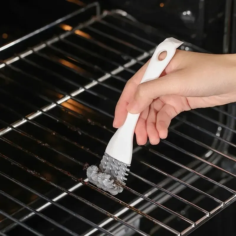 1pc BBQ Grill Grill Reinigung Pinsel Schaber Multifunktionale Grill Net Ofen Backblech Küche Gadget V-förmigen Haken Pinsel Image