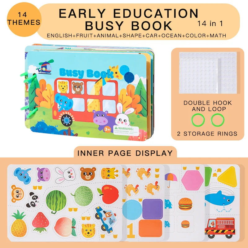 1pc Aufklärung Beschäftigt Buch Papier Einfügen Buch Betrieb Bord Baby Lernen kinder Ruhig Bilder Bücher Image