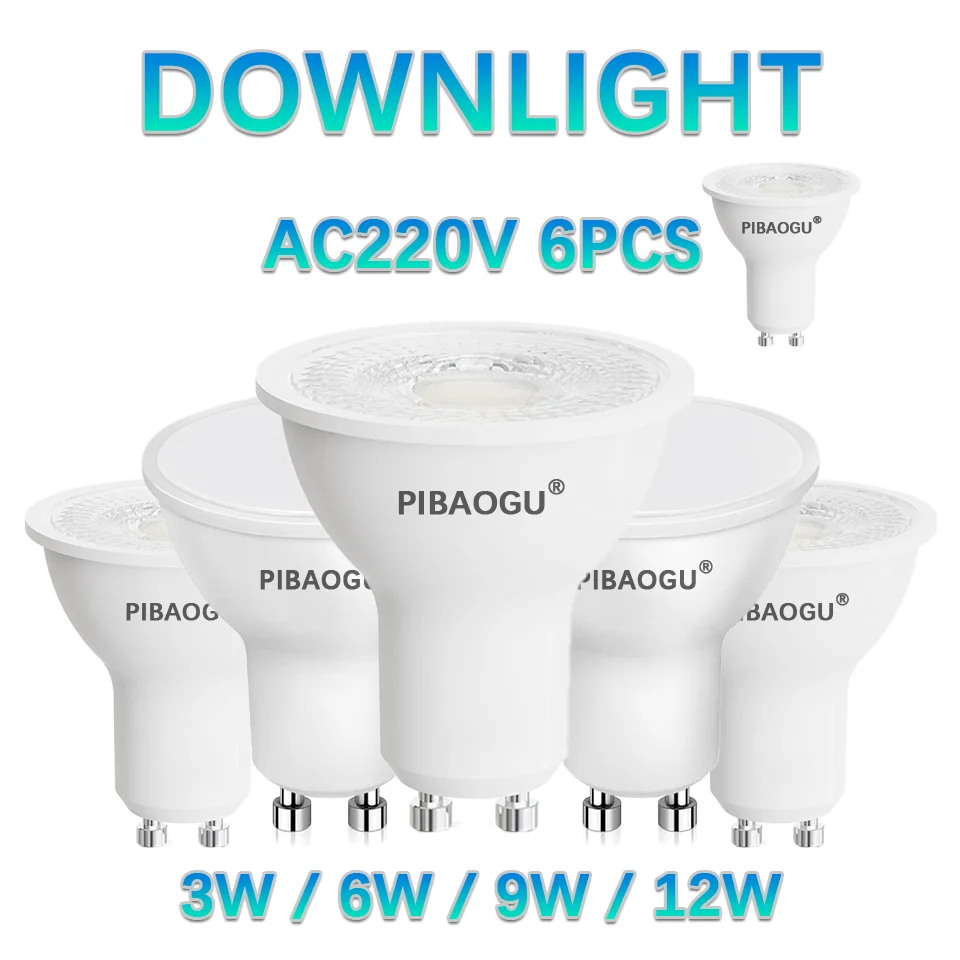 6PCS LED Birne GU10 AC220V Lampada 3W-12W 120/38 Grad LED Beleuchtung Kein flackern Ersetzen 50W Halogen Scheinwerfer led licht Für Zuhause Image