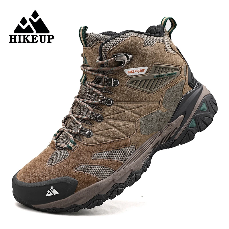 HIKEUP Winter Boot Männer Outdoor Wanderschuhe Wildleder High Top Leder Outdoor Trekking Turnschuhe Herren Berg Taktische Stiefel