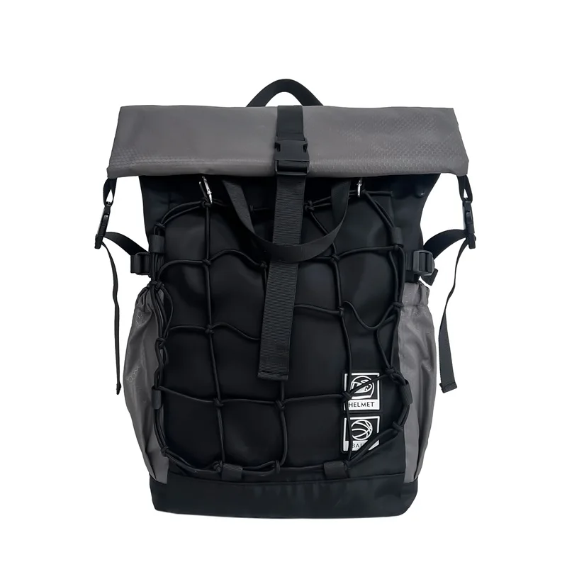 Rucksack männer High-end-Gefühl Neue Mode Roll-up Sport Fitness Basketball Tasche Reiten Helm Rucksack Männlichen Studenten schul