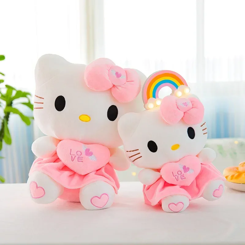 25–55 cm große Hello Kitty-Plüschtiere, niedliche Anime-Cartoon-weiche Kissenpuppe für Kinder, Geburtstag, Weihnachten, Geschenke