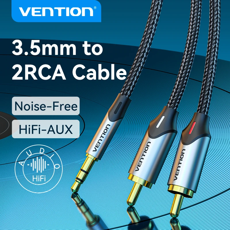 Vention RCA Kabel HiFi Stereo 3,5 mm Klinke auf 2RCA Audiokabel AUX RCA 3,5 Y Splitter für Verstärker Audio Heimkino Kabel RCA Image