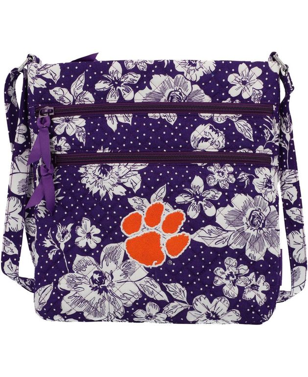 Clemson Tigers Rain Garden Triple-zip Hipster Crossbody Bag - Blue - Vera Bradley Shoulder Bags