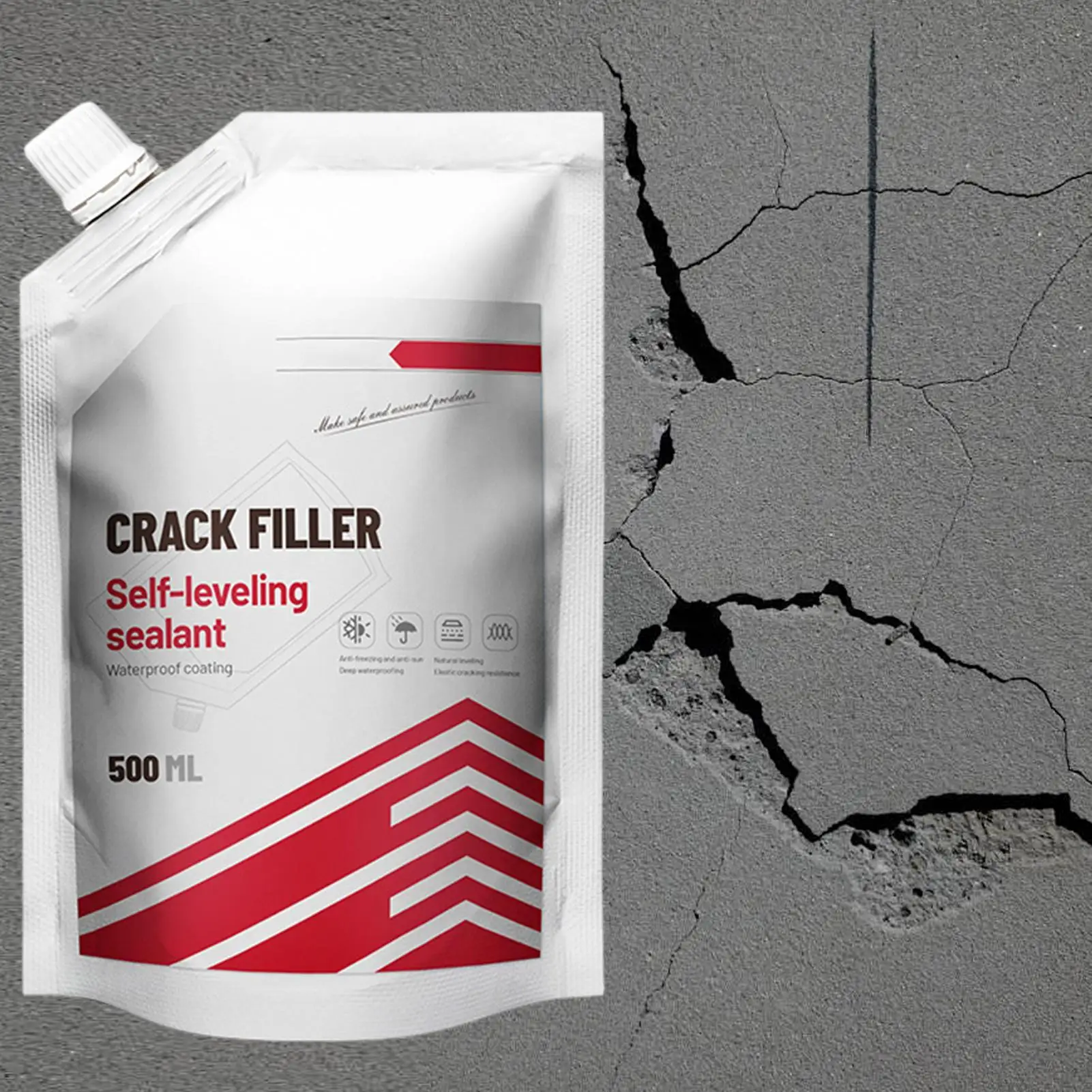 500 ml Asphaltverfugungskleber, robuster Reparaturkleber für Betonböden, Füllflüssigkeit, Verfugen von rissigen Fliesenfüller Image