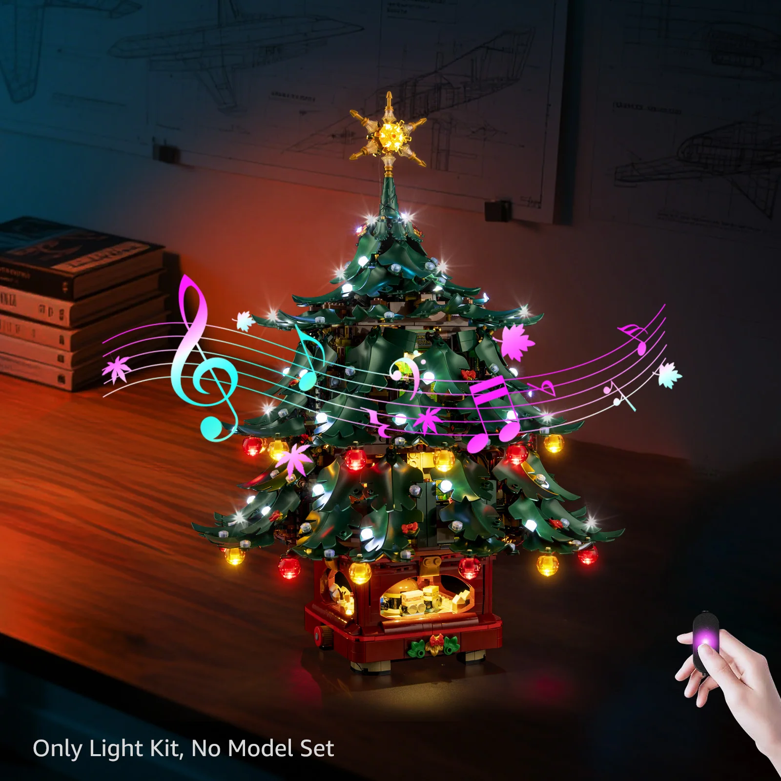 Kyglaring LED-Lichtset, geeignet für Lego Family Christmas Tree 41843, dekorative Lampe, nicht Lego-Bausteine Image