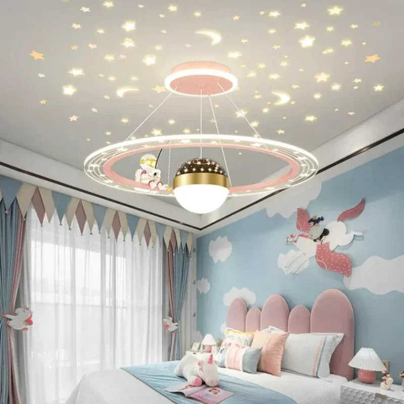 Kinderzimmer Pendelleuchte Kreative Cartoon Astronaut Sternenhimmel Junge Mädchen Schlafzimmer Kronleuchter Moderne Restaurant Beleuchtung Dekor