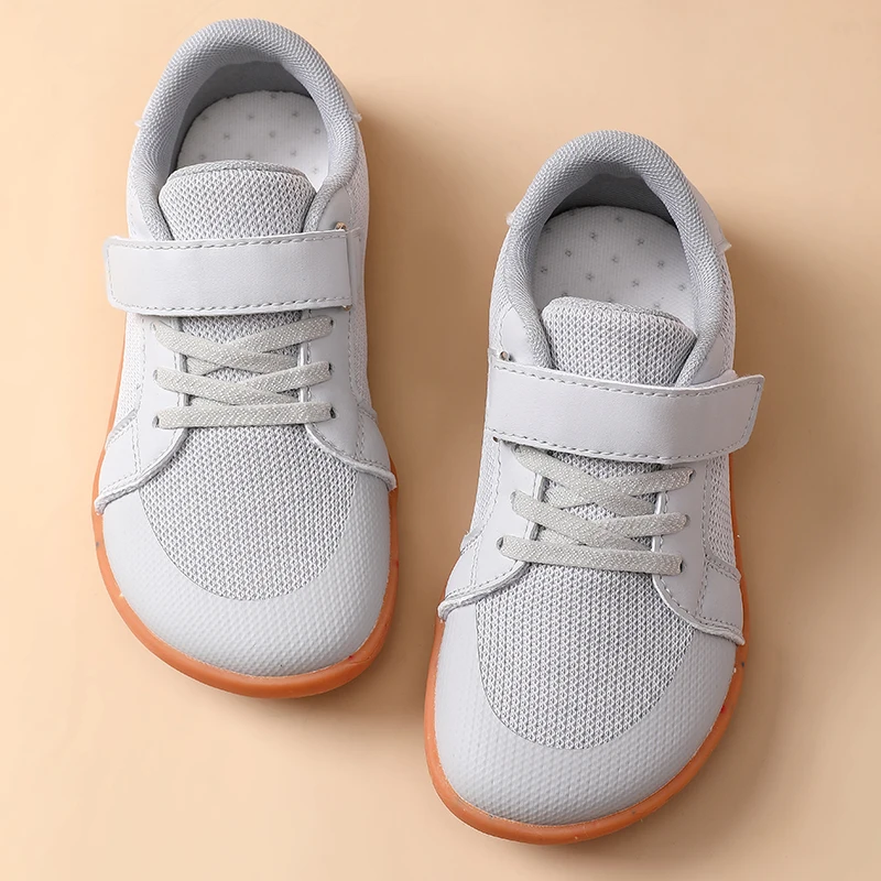 Barfuß-Sneaker für kleine/große Kinder, modische Kinderschuhe für Mädchen und Jungen, breite Zehenpartie, atmungsaktive, gestrickte Mesh-Sohle, rutschfest, zum Gehen