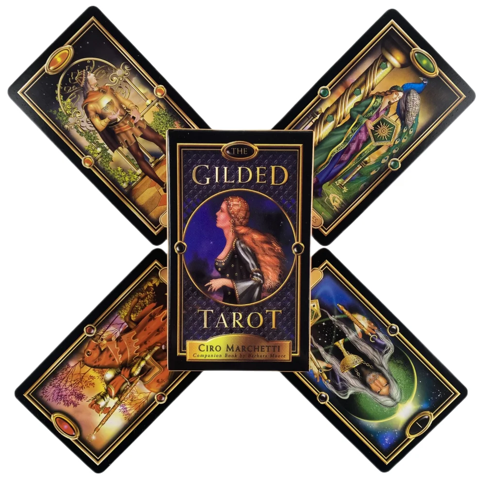 Die vergoldeten Tarotkarten, ein 78-Deck, Oracle English Visions Divination Edition, Board-Spiele Image