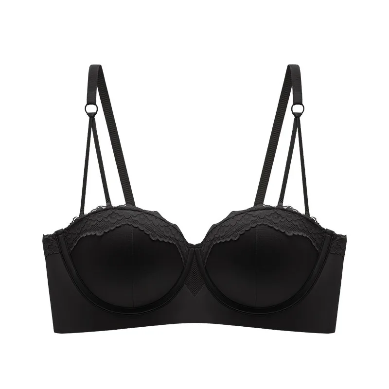 Sexy Push-up-BH aus Satin mit Leopardenmuster, kleine Brustvergrößerung, kabellos, trägerlos, rutschfest, ohne Lücken, bequemer BH, S-XL, 32-38 Image