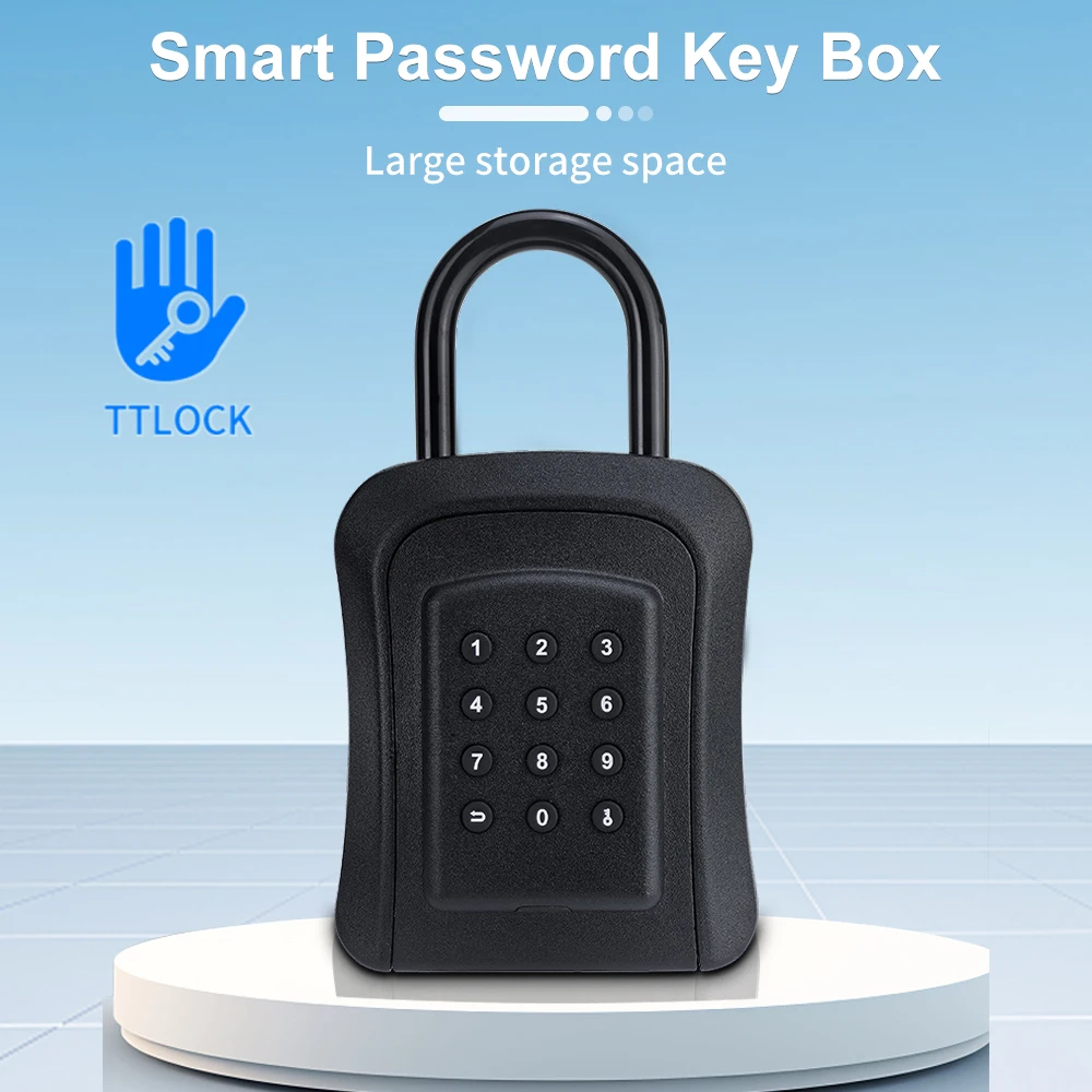Schlüsselsafe mit 4-stelligem Passwort, ABS-Metall-Drehknopf, Aufbewahrungsmanagement, Diebstahlsicherer Wandtresor mit Bluetooth-App-Steuerung