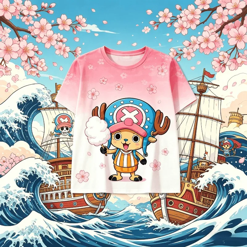 Nuova T-shirt Estiva One Piece con Stampa 3D Anime, Maglietta Casual a Maniche Corte per Famiglia, Abbigliamento Streetwear