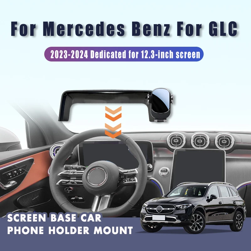 Bildschirm Basis Auto Telefon Halter Halterung Für Mercedes Benz GLC 2023 2024 Zentrale Steuerung Dashboard Telefon Halter Stehen GPS Zubehör Image