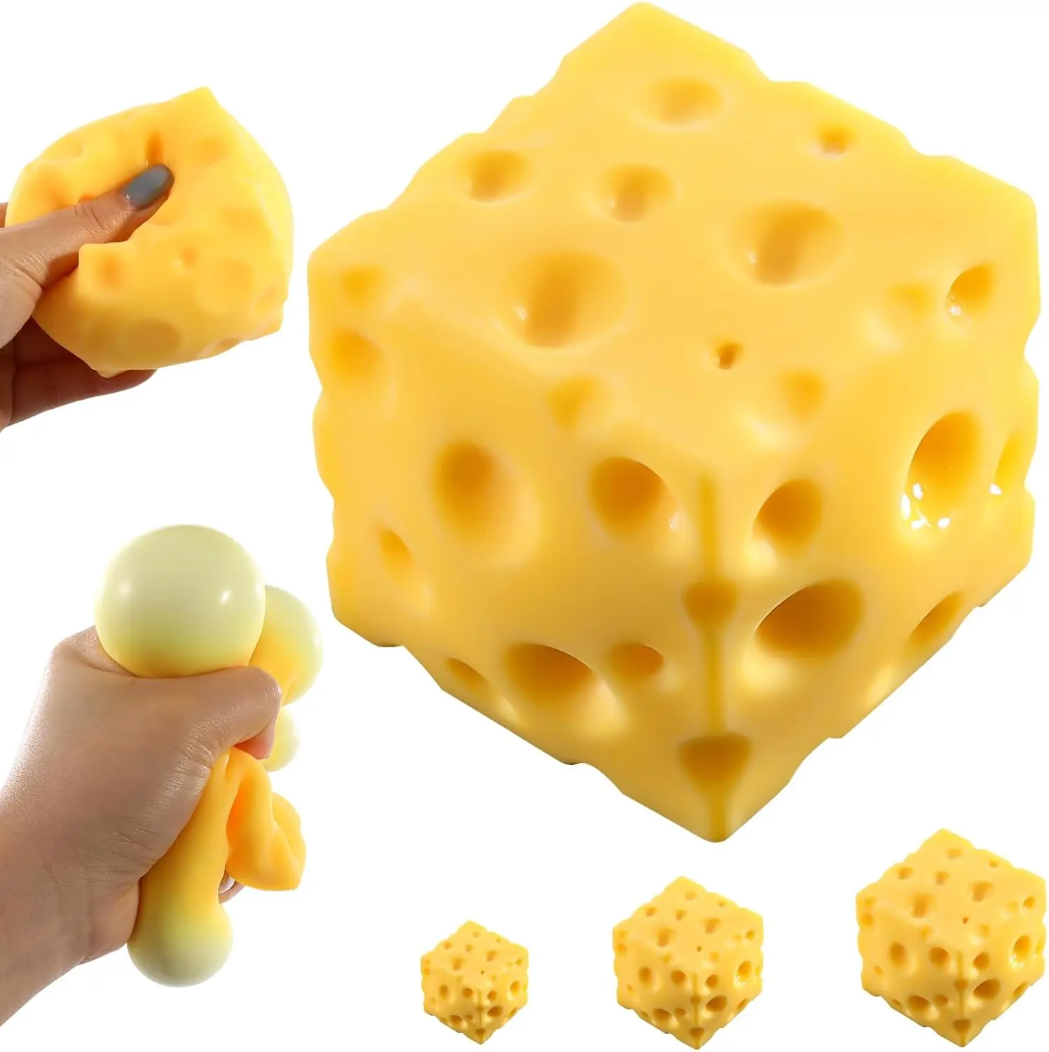 Käse-Squishy, Käseblock-Quetschgeschenke, Squishies Stressabbau-Fidget-Geschenk, Strumpf-Füller Neuheit Geschenk zum Geburtstag Image