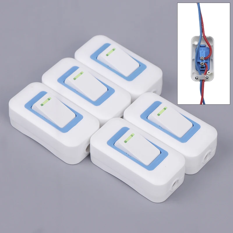 1/5PCS Kleine Rocker Taste Verdrahtung Schalter Weiß Hand Prise Nacht Kleine Appliance Push Button Boot Form schalter