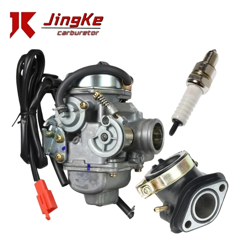 JINGKE 24 mm PD24J Motorräder Vergaser Choke für Honda GY6 125 cc 150 cc Roller ATV 4-Takt Image