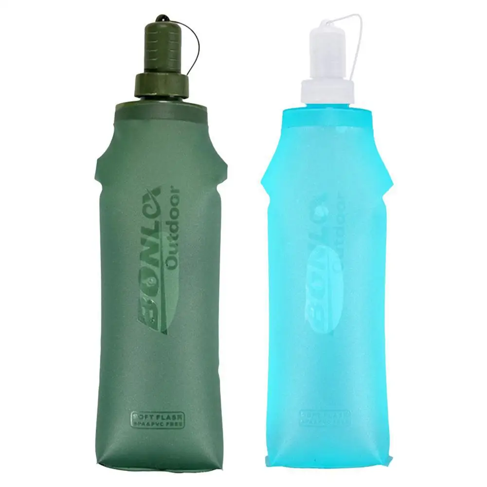 250ml/500ml Fahrrad-Sportflasche MTB-Flasche Auslaufsicher Großkalibrige TPU Faltbare Wasserflasche Lauf- und Wanderzubehör Image