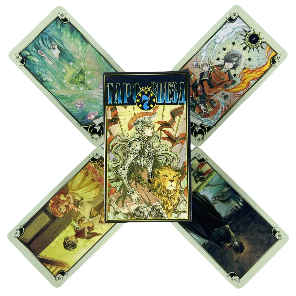 Мигагаienia Russe MYSTICAL MANGA TAROT-Karten mit Papierführer Visions Divination Edition Board Playing Games Image
