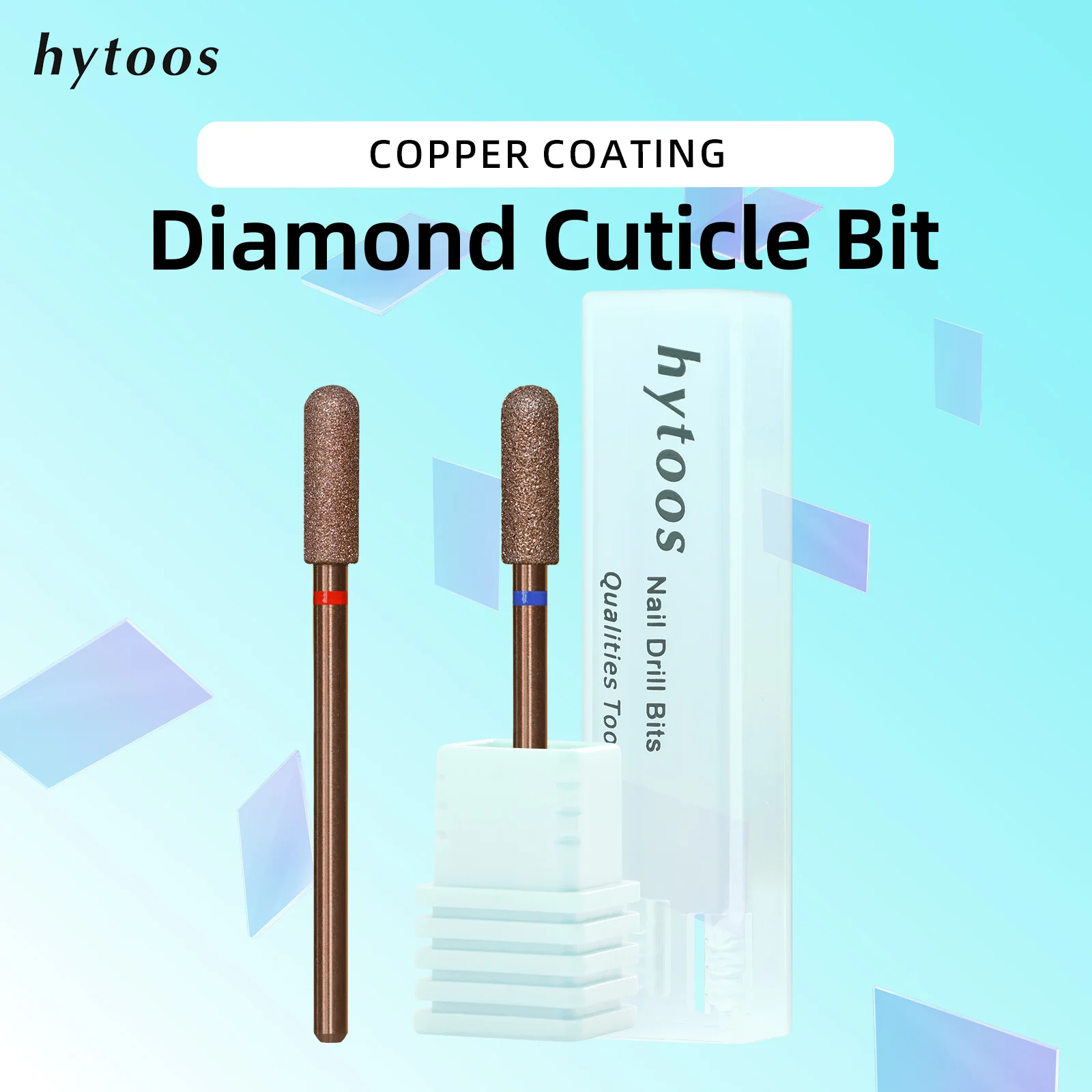 HYTOOS Glatter Kupfer-Diamant-Nagelbohrer 3/32'' Sicherheits-Unter-Nagel-Reiniger Hornhautentferner Professionelles Maniküre-Werkzeug Image