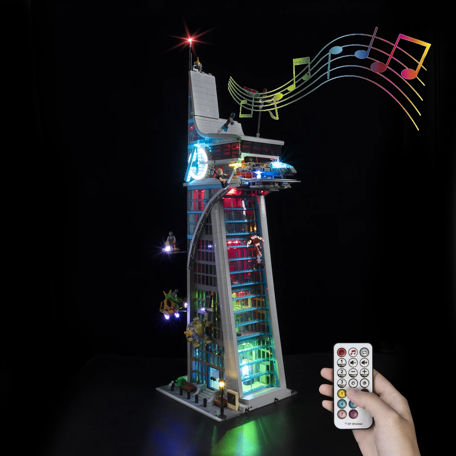 Kyglaring LED-Beleuchtungsset, geeignet für Lego 76269, Avengers Tower-Bausteine, dekorative Lampe, ohne Lego-Gebäude Image