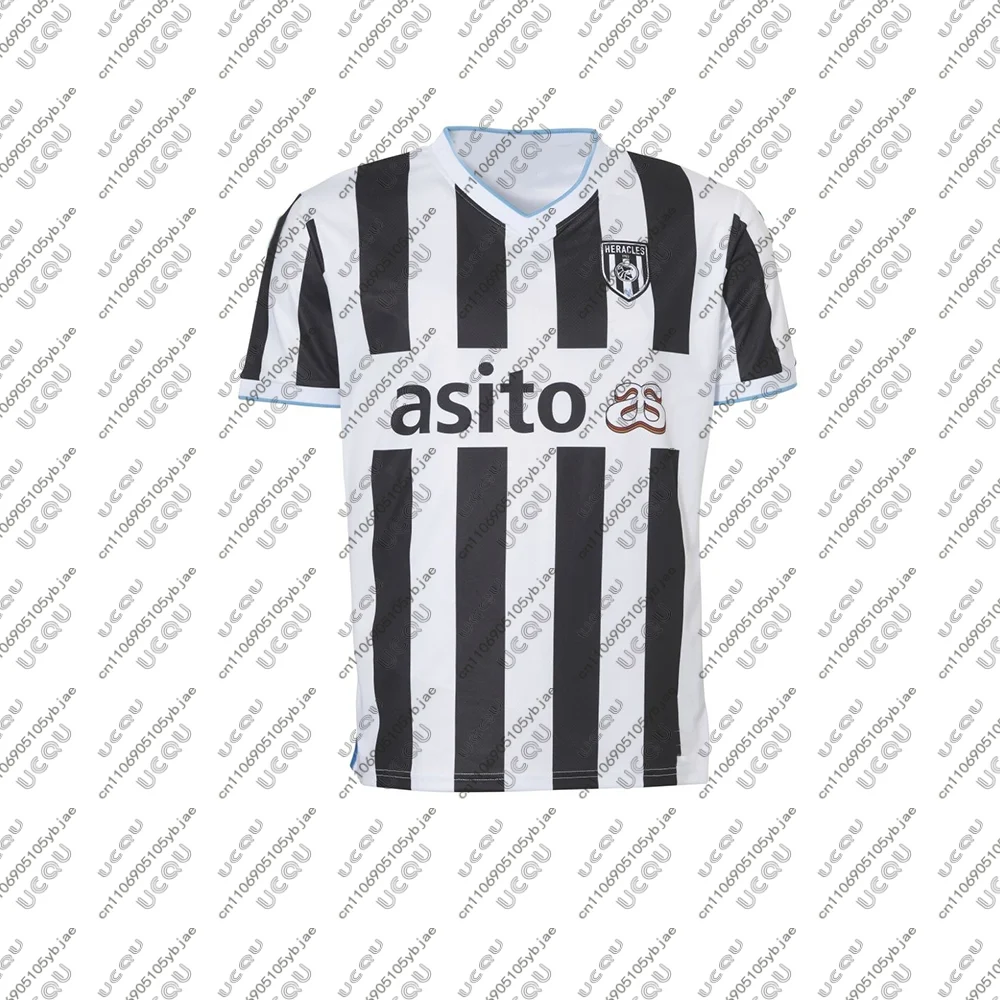2025-26 Hommes Enfants Garçons Mâle Maillot de football respirant Football à domicile H-Heracles A-A-Almelo Jeu Sports Cadeau Haut à séchage rapide