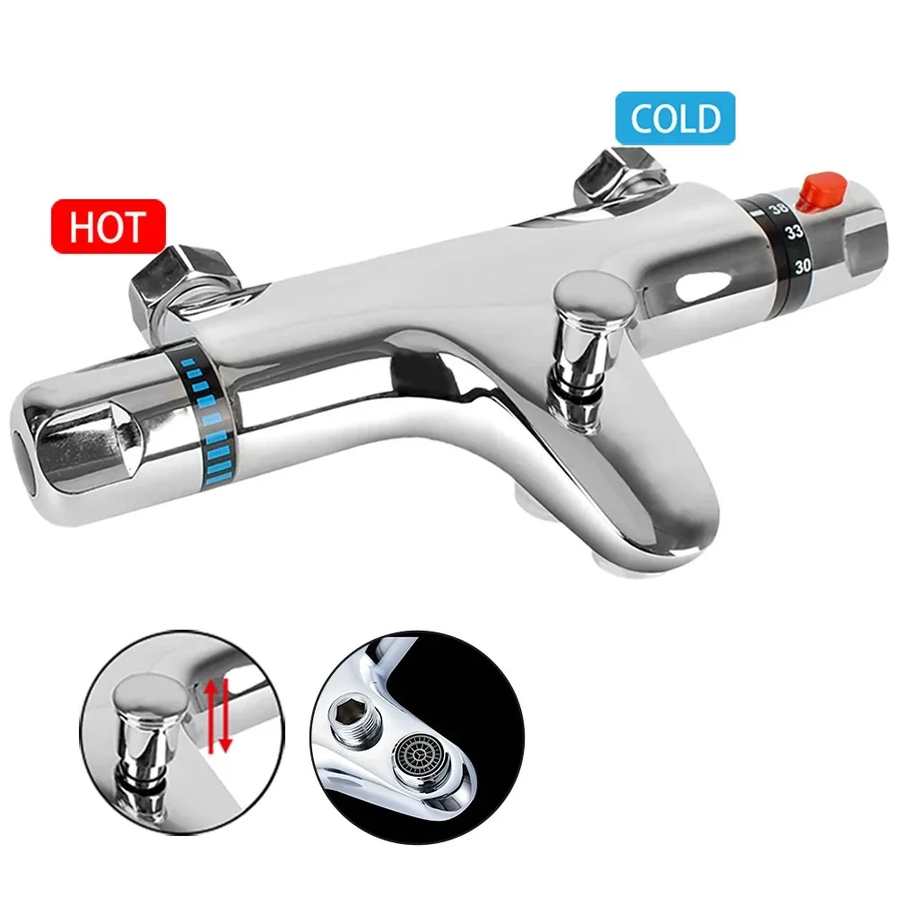 Robinet mélangeur thermostatique pour salle de bain, mitigeur bain-douche chaud et froid, robinet de douche thermostatique, accessoire de salle de bain