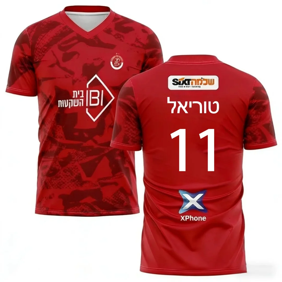 Maillot de football domicile Hapoel Tel Aviv 25-26, kit d'entraînement, t-shirt de sport d'été pour homme, vêtements pour enfant, tee-shirt Y2K pour femme