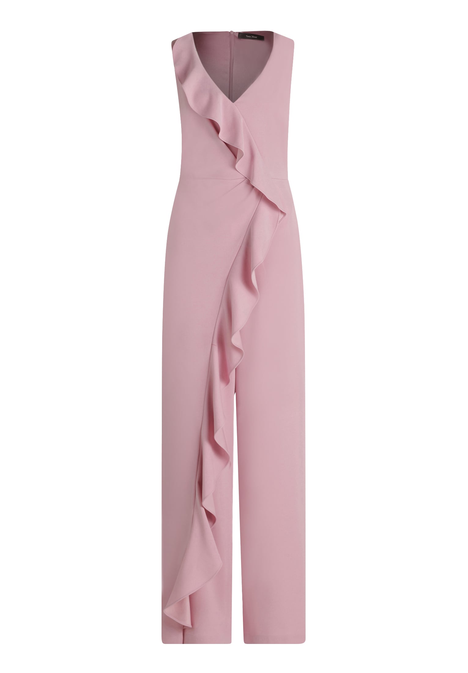 Overall VERA MONT "Damen mit Volant", Damen, Gr. 36, Normalgrößen, peony blush, Crêpe, Obermaterial: 95% Polyester, 5% Elasthan. Futter: 100% Polyester, figurbetont, V-Ausschnitt, Overalls Overall