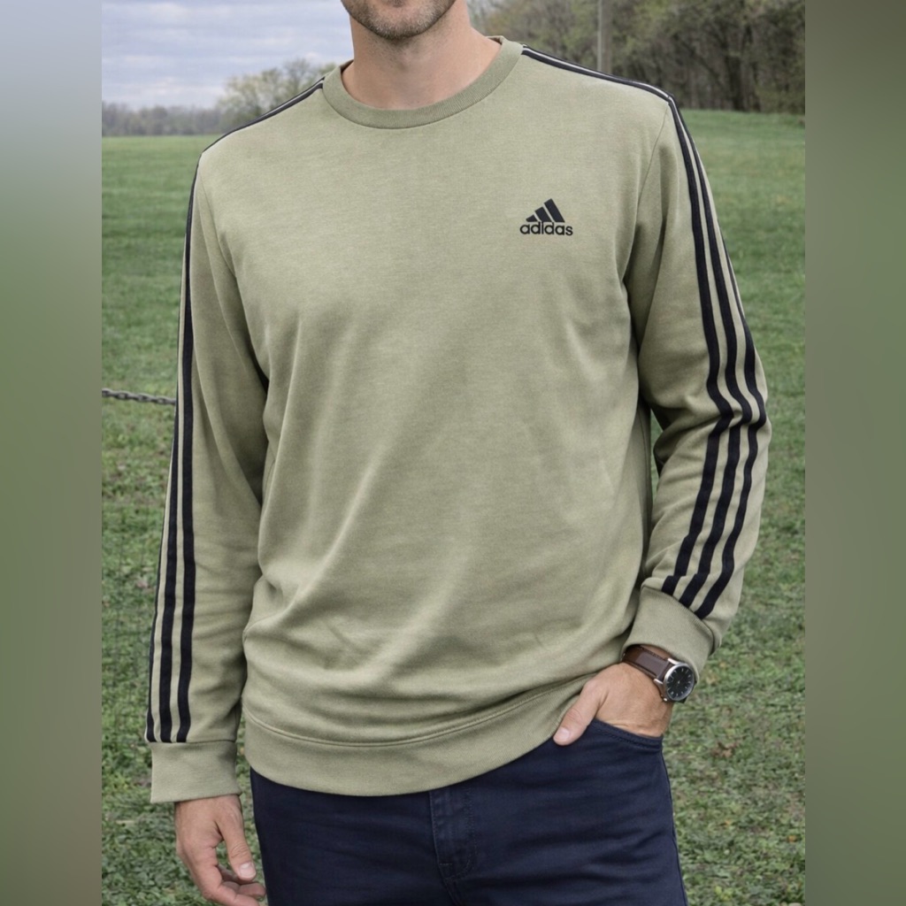 Adidas Sweaters | -Adidas "Prime Green" Crew Neck Sweatshirt Men's Size Large Euc | Color: Green | Size: L