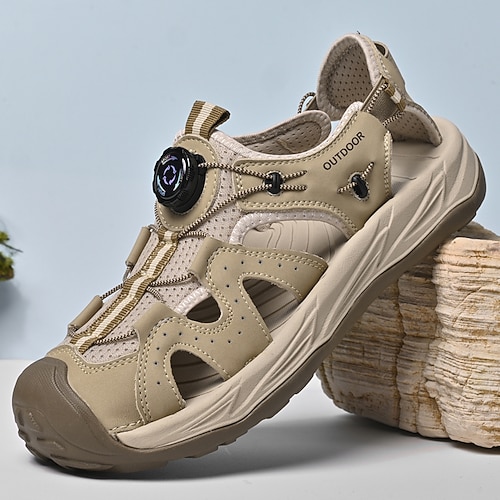 Geschlossene Herren-Outdoor-Sandalen mit Drehverschluss, atmungsaktive Wanderschuhe, leichte und bequeme Sportschuhe für Herren, ideal zum Wandern, Reisen, Campen und für die Sommerfreizeit