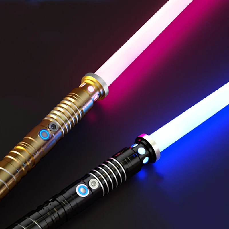 Spada laser in metallo RGB Spada laser Giocattoli Sciabola leggera 7 Cambia colore Bambini Soundfonts Force FX FOC Blaster Giocattoli Spada laser Jedi Regalo
