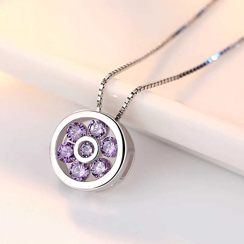 Collana in argento sterling 925 Zircom per donna, gioielli placcati in oro 18 carati, ciondolo, regalo per feste di compleanno, regalo di gioielli, nuovo N12