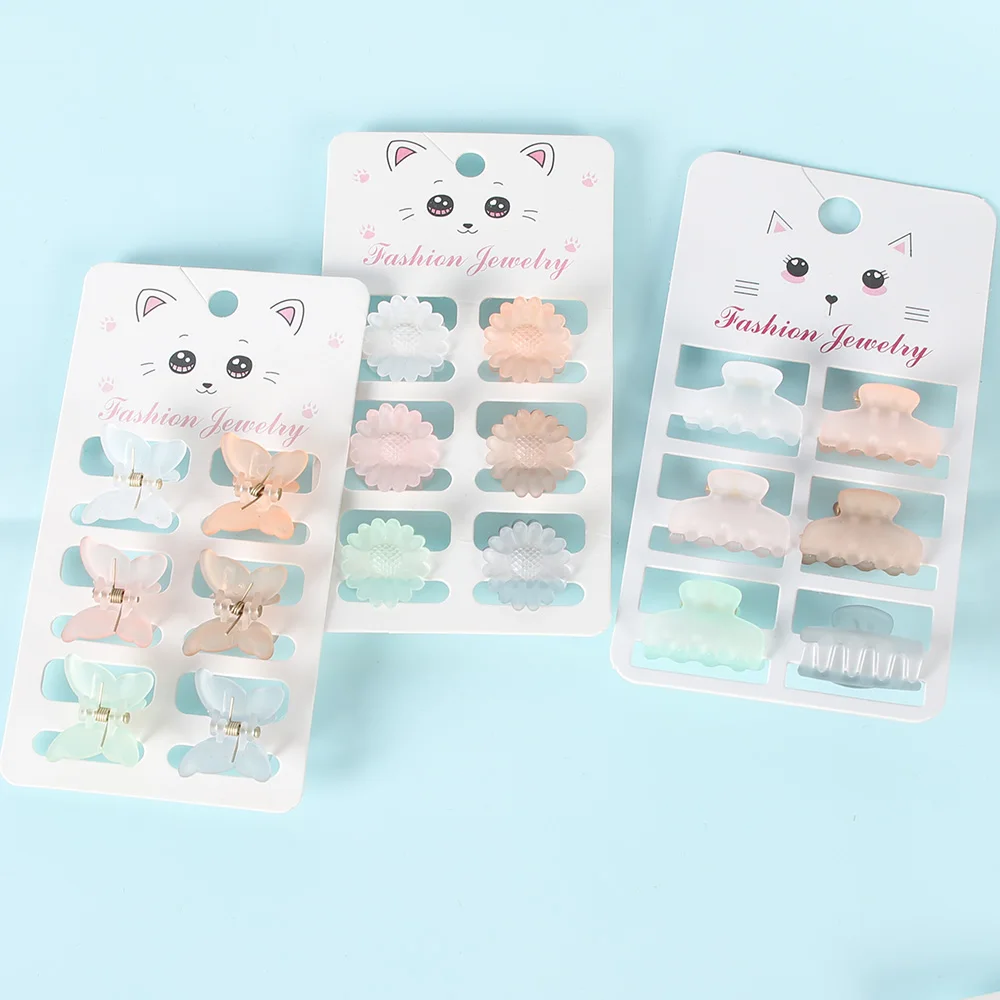 6 pezzi fiore farfalla piccole artigli per capelli clip ragazze fiocco colorato granchio mollette morsetti per capelli dolce set di accessori per capelli per bambini
