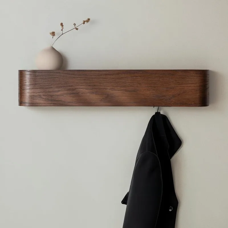Walnut Wall Hanger, Entrance Clothes Hanger, Wall Coat Hook, Veneer Hanger, Wall Hanger Clothing Rack Stand Garment Rack