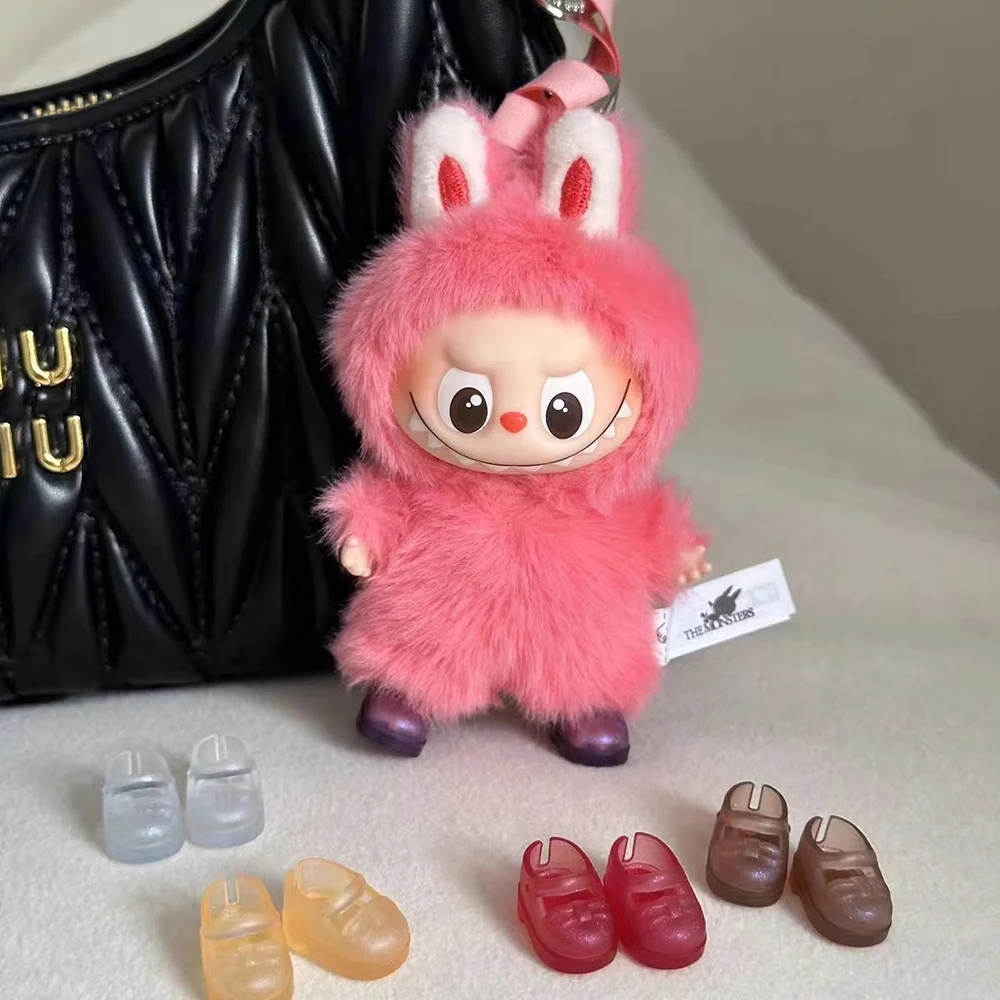 Mini-Puppenschuhe für 10 cm Labubu 4.0 The Monsters Pin for Love Series Puppenkleidung Zubehör Plüschpuppenkleidung
