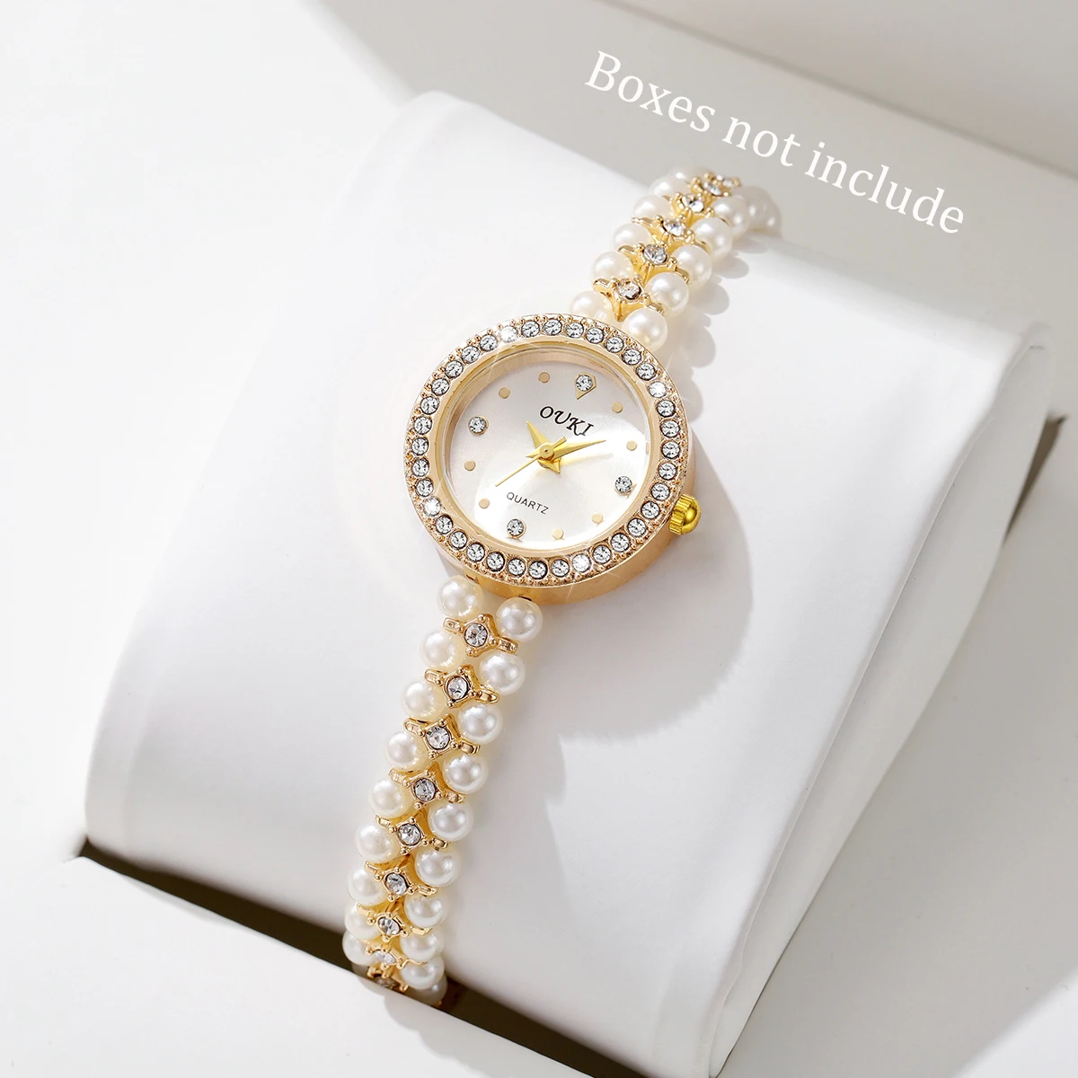 Mode frauen Uhren Damen Imitation Perlen Legierung Band Analog Quarz Armbanduhr Reloj Mujer (Ohne Box) Image
