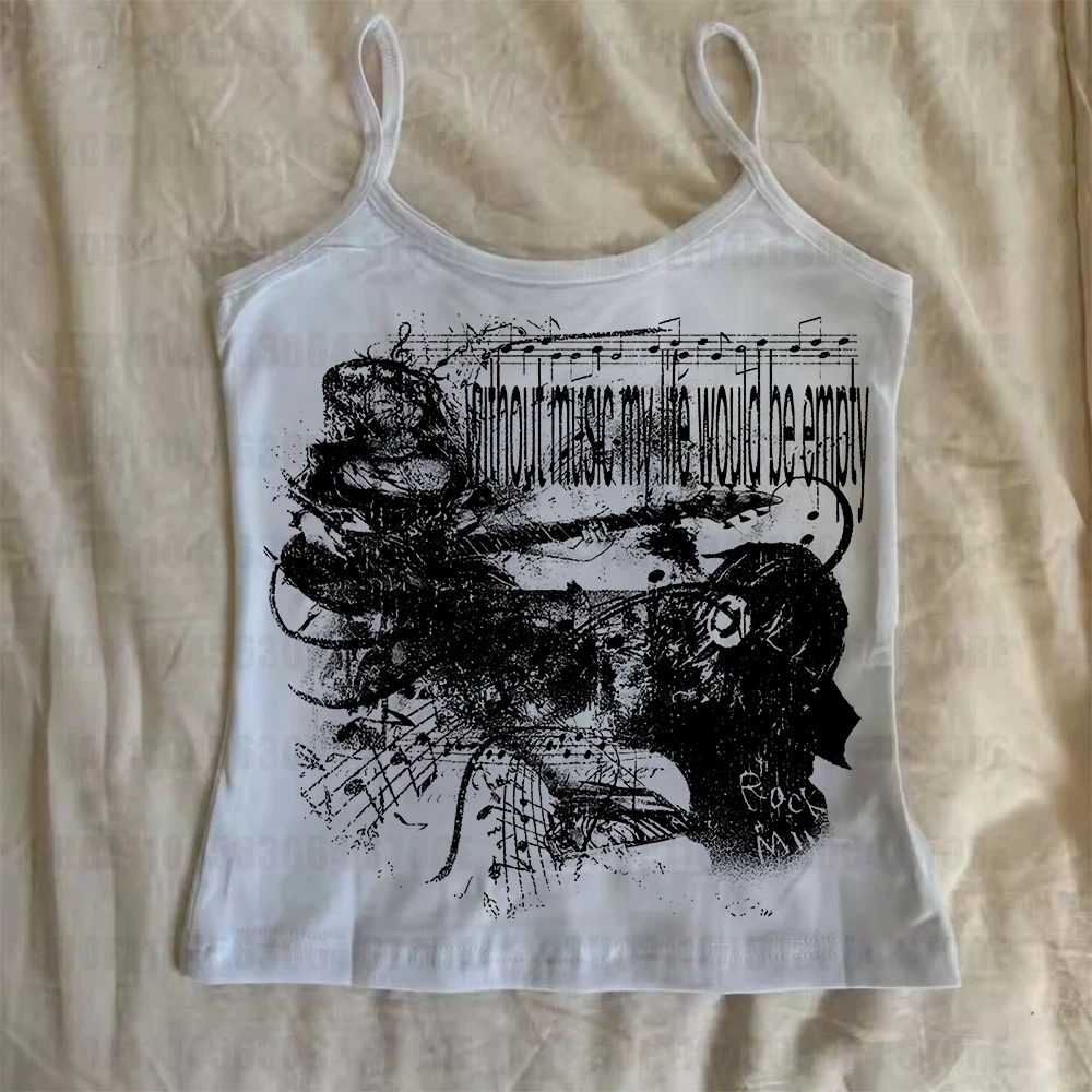 Vêtements pour femmes, haut mignon style Emo avec bretelles, vêtements gothiques pour femmes, vêtements rétro des années 90, haut court pour femmes, haut Y2k