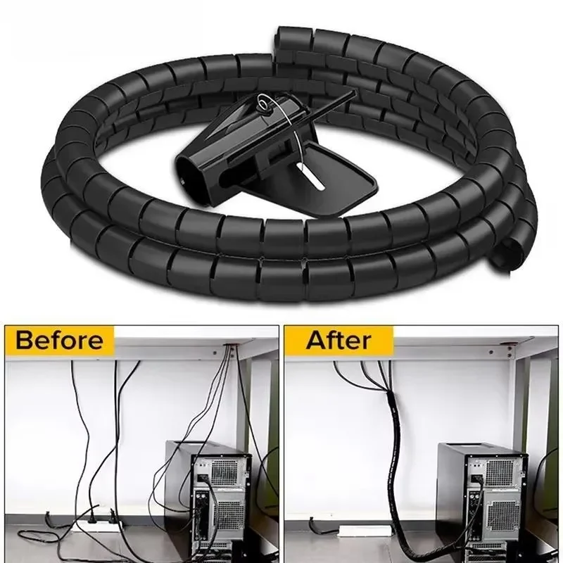 2M/1M 16mm/10mm Kabel Organizer Management Tools Drahtleitung Flexible Spirale Kabel Draht Schutz