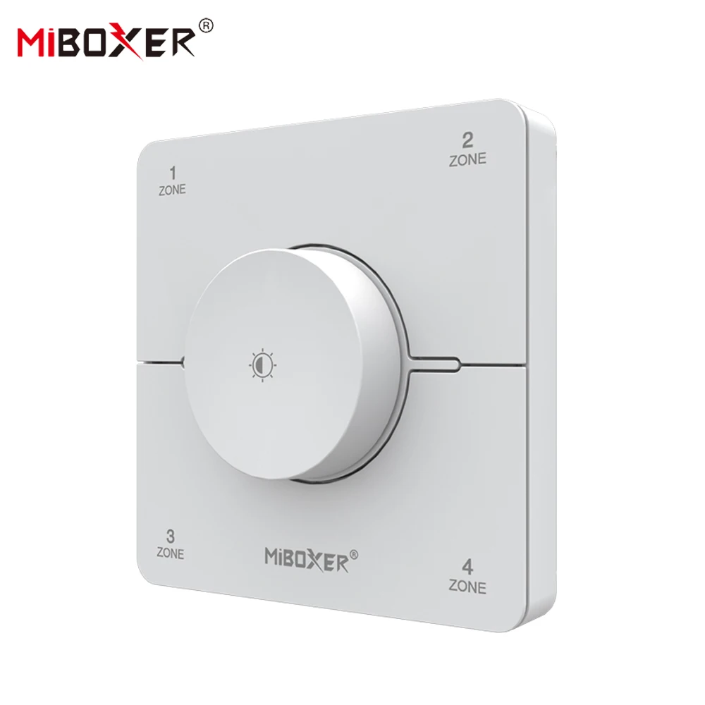 Miboxer K0S Knopfpanel-Fernbedienung, 4 Zonen, 2,4 GHz, 86. Helligkeit der Farbtemperatur einstellen. Dualer weißer LED-Dimmerschalter-Controller Image
